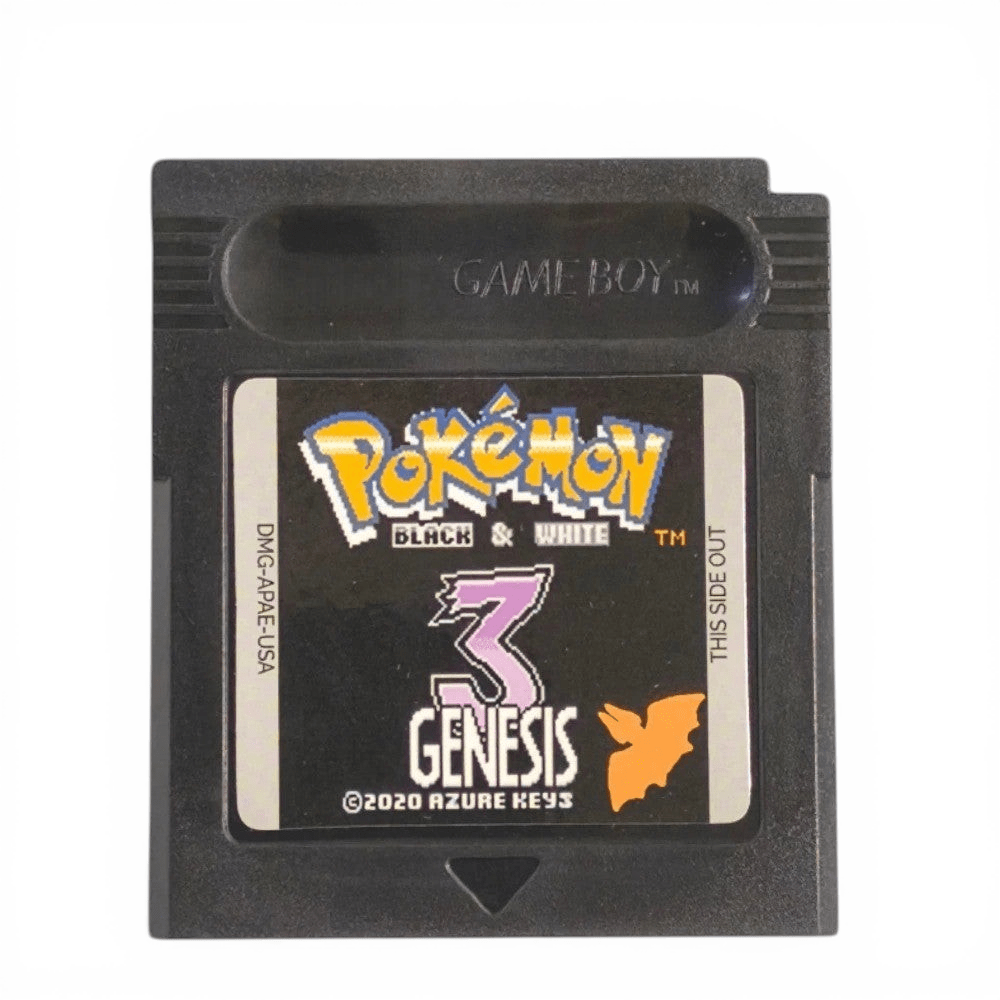 Pokémon Black And White 3 Genesis GBC Cartridge (Custom Cartridge) - CartZeus | Retro Game Cartridges & ROM Hacks Marketplace
